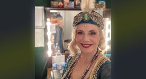 Glynis in a dressing room