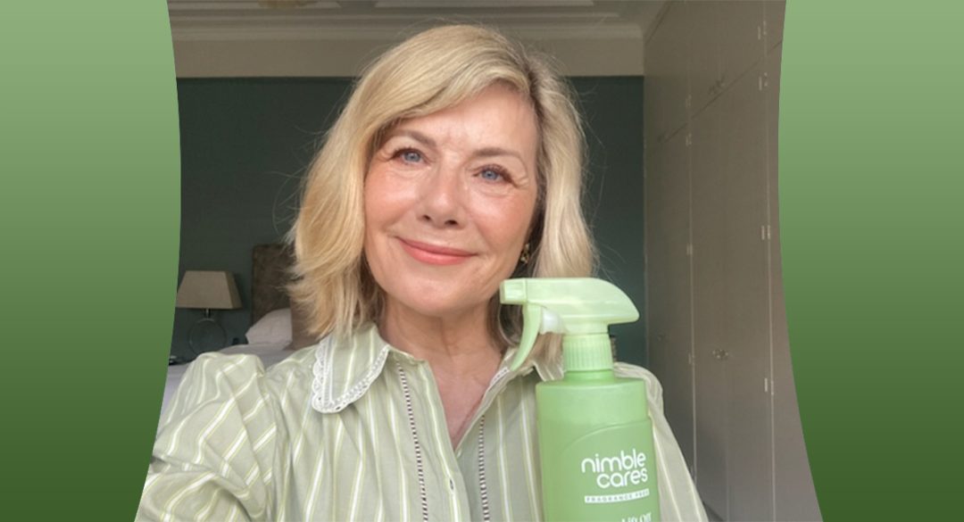 Glynis with Nimble Cares Bottle