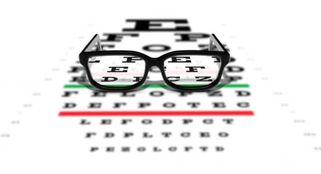 Reading Glasses on Eye Chart Sheet