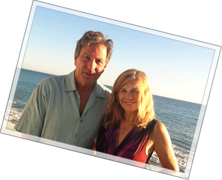Glynis Barber and Michael Brandon at the beach