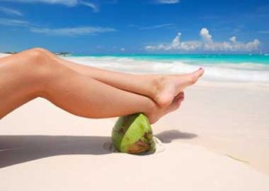 Woman's Legs on a Beach